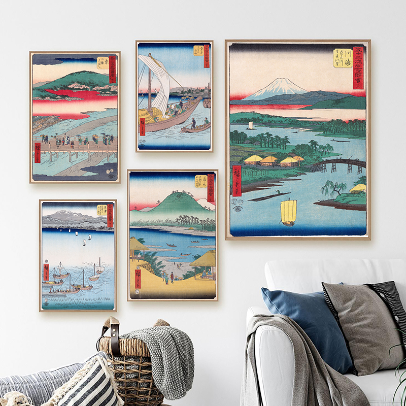 Japanese Traditional Lifestyle - Japanischen Traditionellen Landschaft Poster Leinwand Kunstdruck,