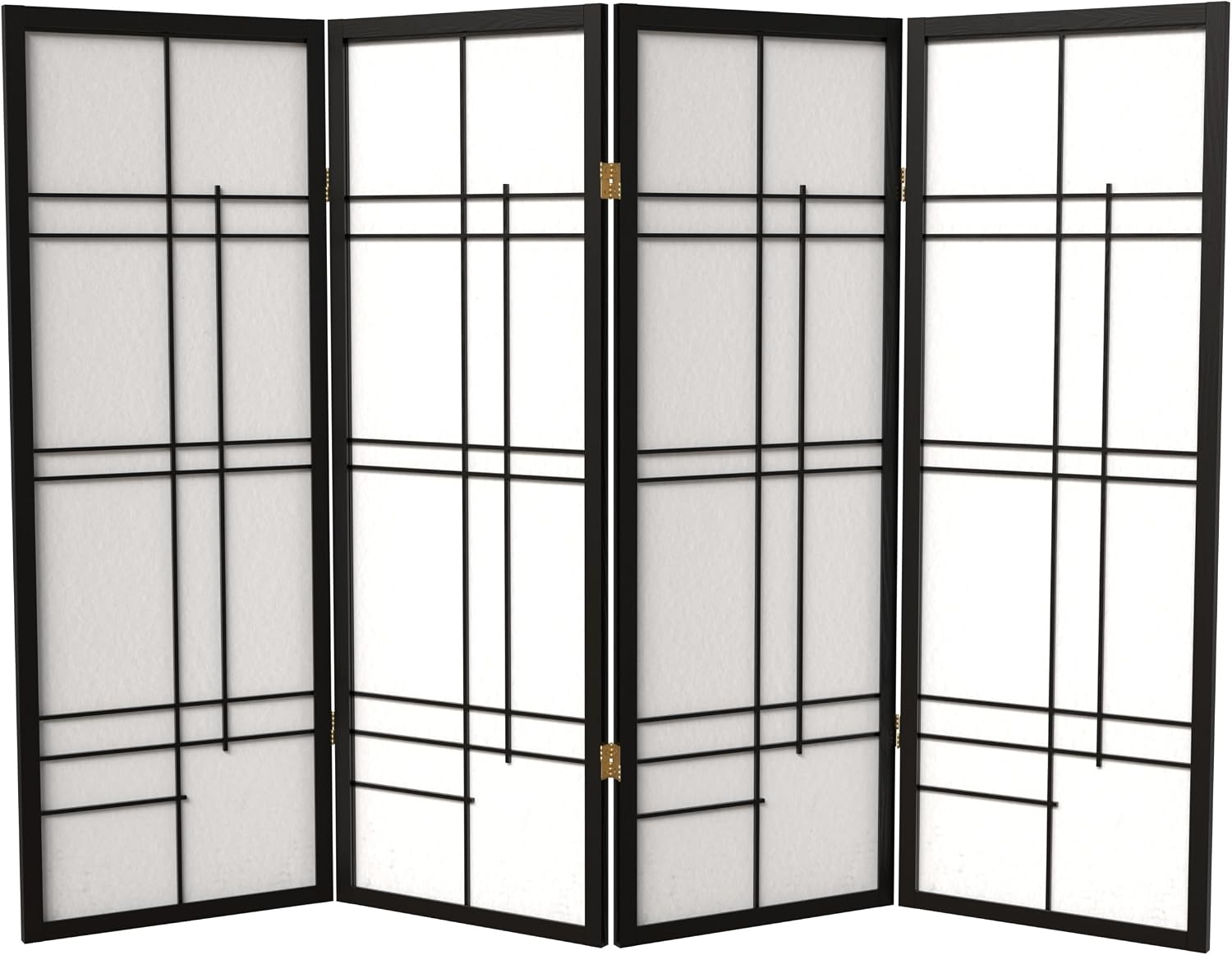 Shoji Screen Divider - 4-teiliger Shoji-Raumteiler - Schwarz, 1,20 m