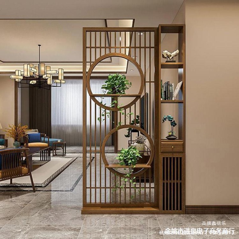 Shoji Screen Divider - Neuer chinesischer Raumteiler aus Massivholz, Eingangsschrank,
