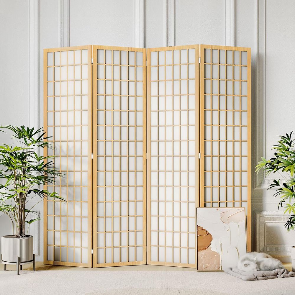 Shoji Screen Divider - Raumteiler mit 4 Paneelen, 1,8 m