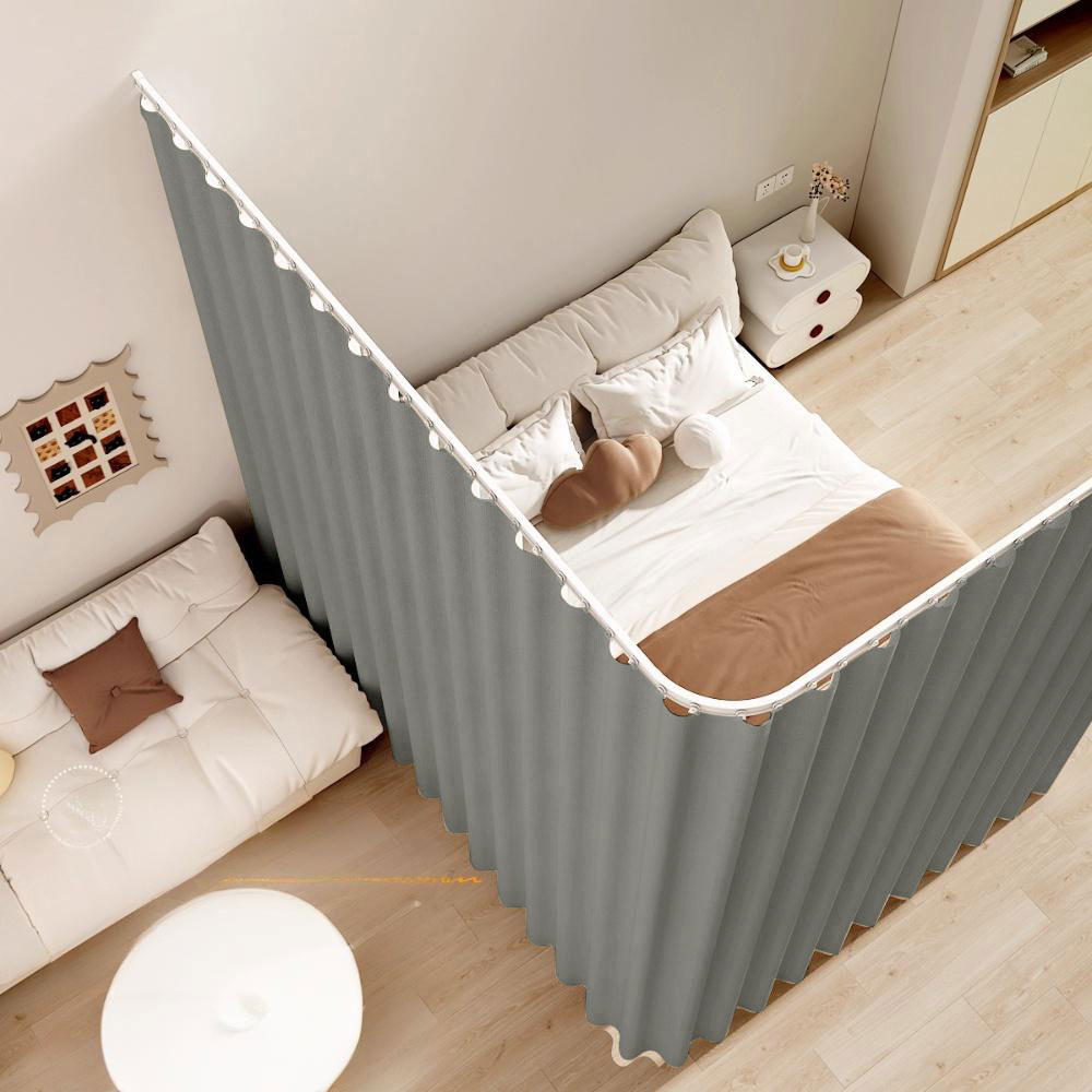 Shoji Screen Divider - Einfarbiger Weicher Raumteiler-Vorhang für Schlafzimmer und