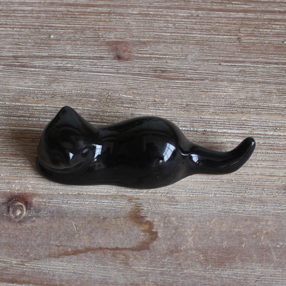 Chopstick Rest Ceramic - 4 Stück Keramik-Stäbchenhalter im Katzen-Design, Löffelablage