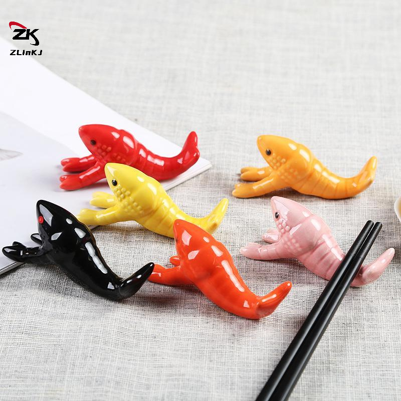 Chopstick Rest Ceramic - Niedliche, lebendige Keramik-Krebs-Stäbchenablage mit glatter, glänzender