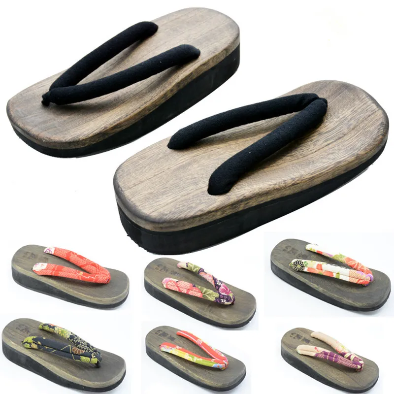 Geta Wooden Sandal - Damen Cosplay Schuhe Mittlerer Absatz Japan