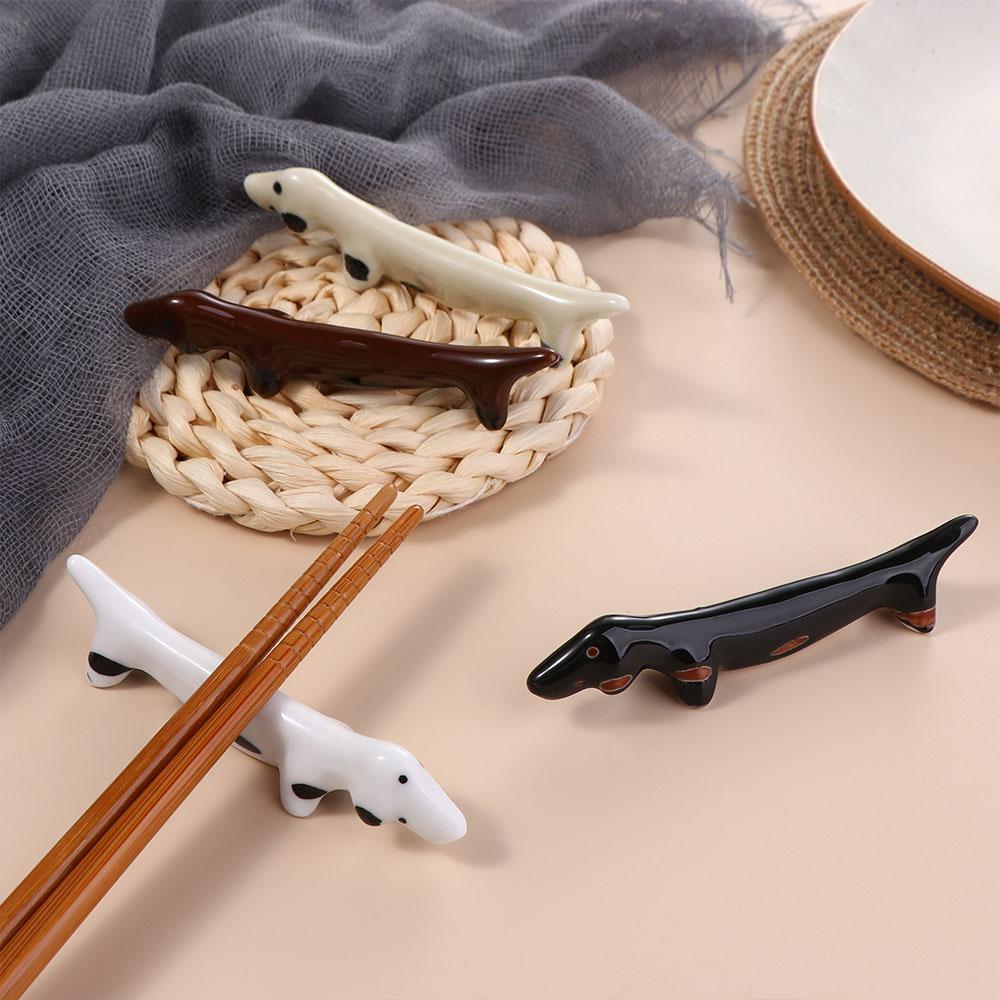 Chopstick Rest Ceramic - Eleganter, niedlicher Welpenförmiger Keramik-Geschirrständer für Zuhause