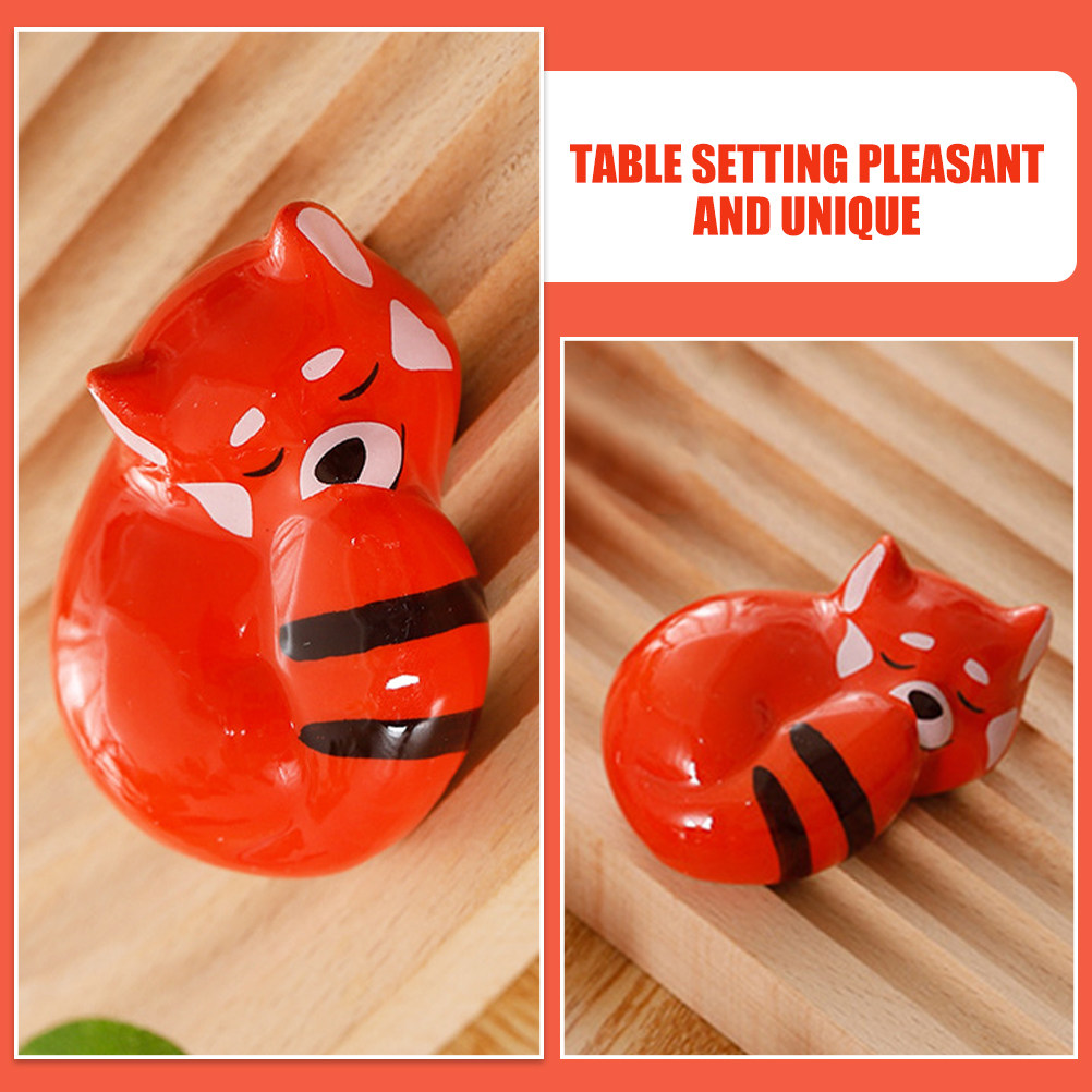 Chopstick Rest Ceramic - 4 Stück Keramik-Stäbchenhalter im Fuchs-Design, schicker