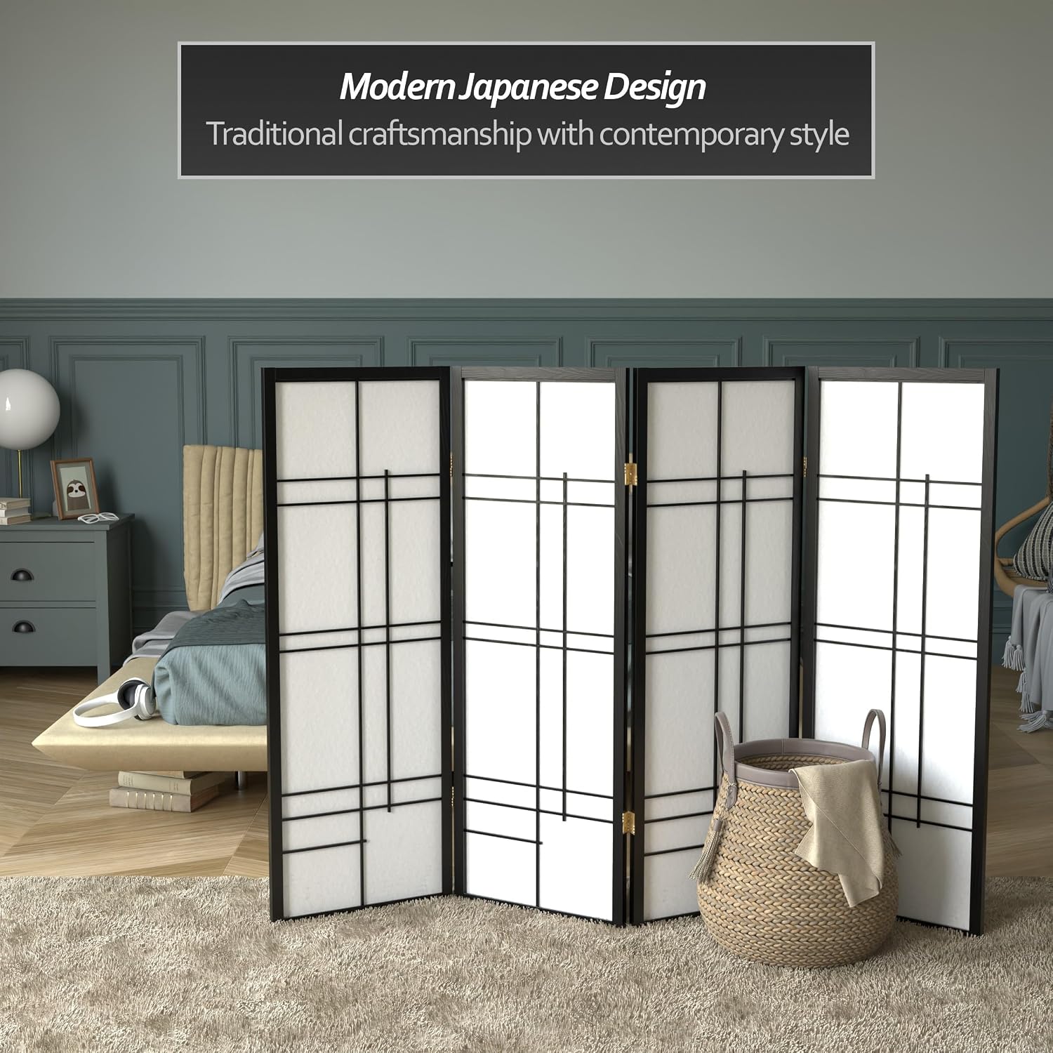 4-teiliger Shoji-Raumteiler -  – Shoji Screen Divider Bewertung und Preis