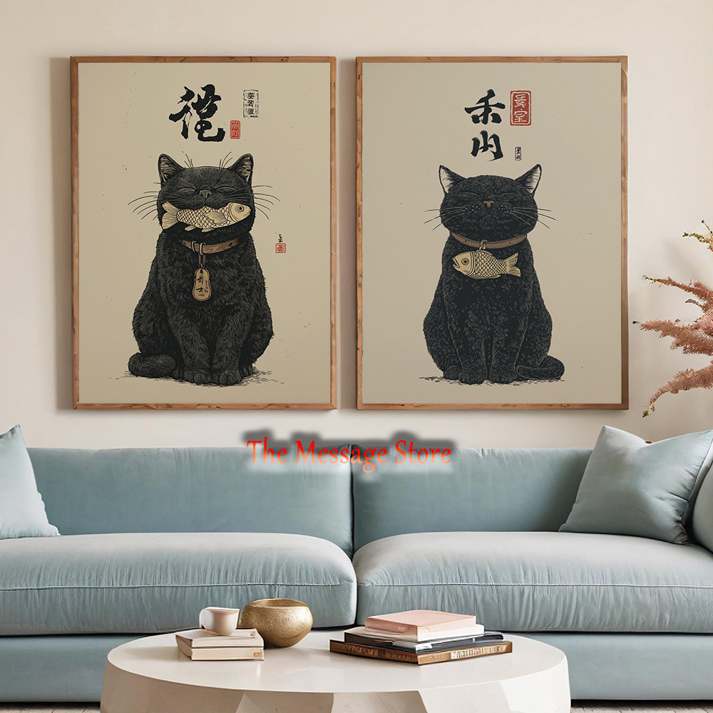 Schwarze Glückskatze Ukiyo-e J – Japanese Traditional Lifestyle Bewertung und Preis