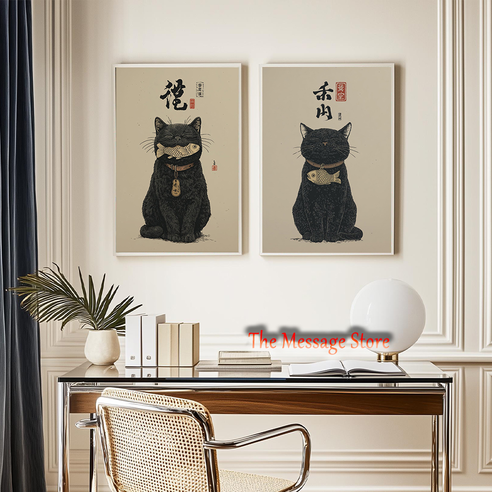 Schwarze Glückskatze Ukiyo-e J – Japanese Traditional Lifestyle Bewertung und Preis