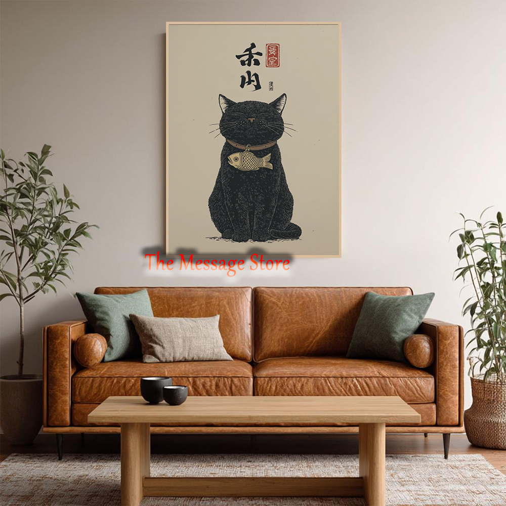 Schwarze Glückskatze Ukiyo-e J – Japanese Traditional Lifestyle Bewertung und Preis