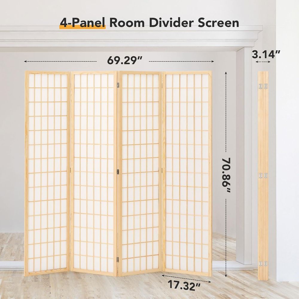Raumteiler mit 4 Paneelen, 1,8 – Shoji Screen Divider Bewertung und Preis