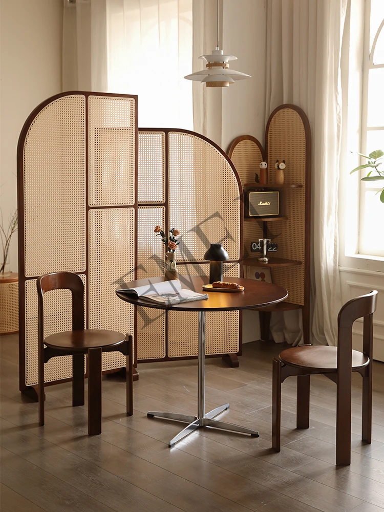 Retro Massivholz Rattan Unter  – Shoji Screen Divider Bewertung und Preis